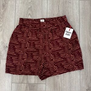 Women's Patterned Shorts - Red and Black